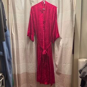August Silk - Red nightgown and robe